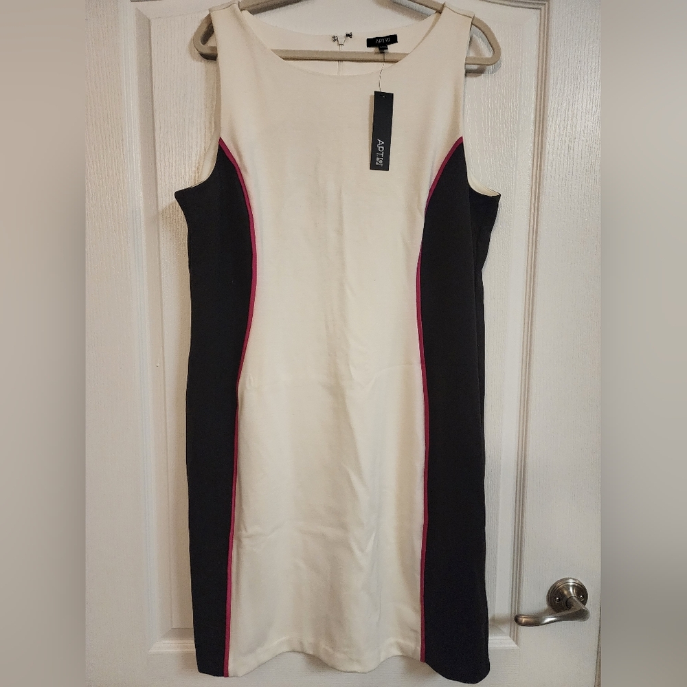 Apt. 9 Black and Cream Sheath Midi Dress